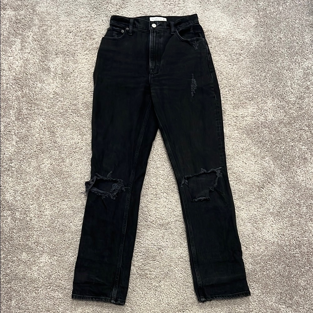 Abercrombie & Fitch Black Straight Leg Jeans
